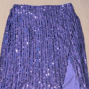 Eloquii Sparkling Purple Midi Skirt